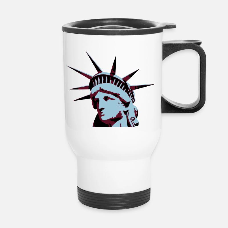 Lady Liberty - Thermobecher mit Tragegriff - Weiß