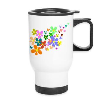 spring flowers - Thermal mug with handle - white - Front