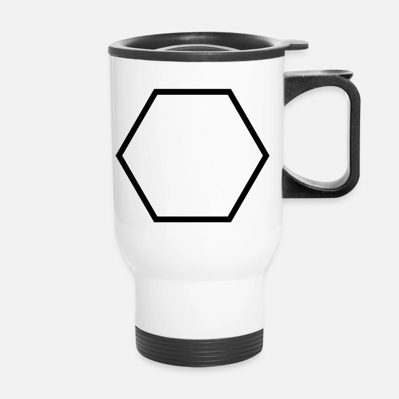 Hexagon Hexagone Sechseck Form - Custom it ! - Thermal mug with handle - white