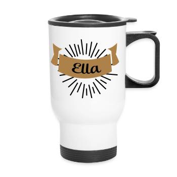 ella - Thermobecher mit Tragegriff - Weiß - Vorne