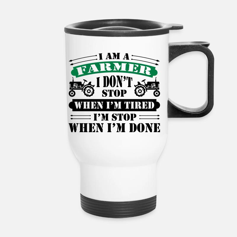 I Am A Farmer - Thermal mug with handle - white