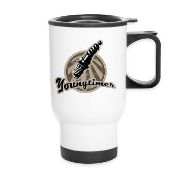 Bougie d'allumage Youngtimer rétro - Tasse isotherme avec poignée - blanc - Devant
