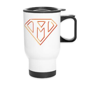 Emblème de puissance stylisé - Tasse isotherme avec poignée - blanc - Devant