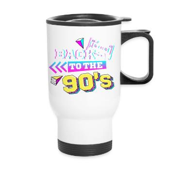 Back to the 90s 90er Jahre Retro - Thermobecher mit Tragegriff - Weiß - Vorne