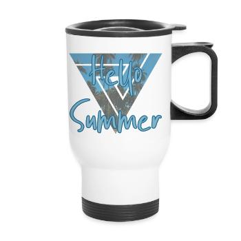 Sommer - Thermobecher mit Tragegriff - Weiß - Vorne