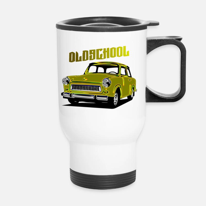 Trabi DDR Auto - Thermobecher mit Tragegriff - Weiß