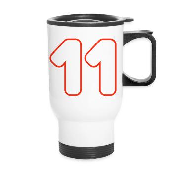 11 Number symbol - Thermal mug with handle - white - Front