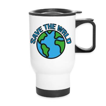 Enregistrer le WRLD - Tasse isotherme avec poignée - blanc - Devant
