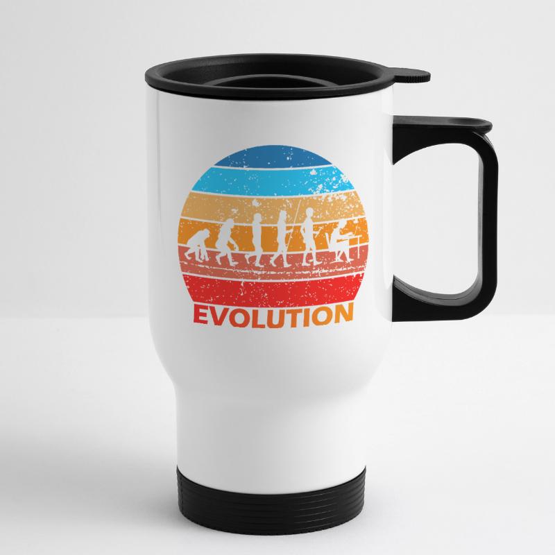 Evolution von IT EDV Informatik Computer Nerds Thermobecher mit Tragegriff