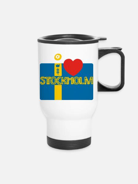 Stockholm - Thermobecher mit Tragegriff - Weiß