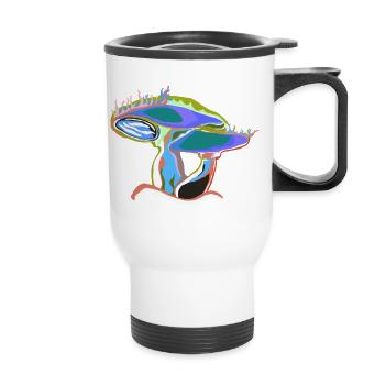 Colorful mushroom dream - Thermal mug with handle - white - Front