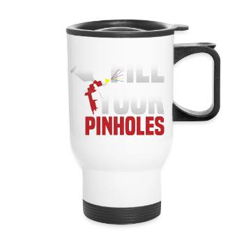 Remplissez vos trous d’épingle Technicien en carrosserie automobile - Tasse isotherme avec poignée - blanc - Devant
