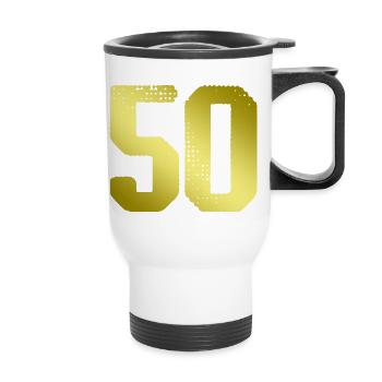 Maillot 50 numéros - Tasse isotherme avec poignée - blanc - Devant