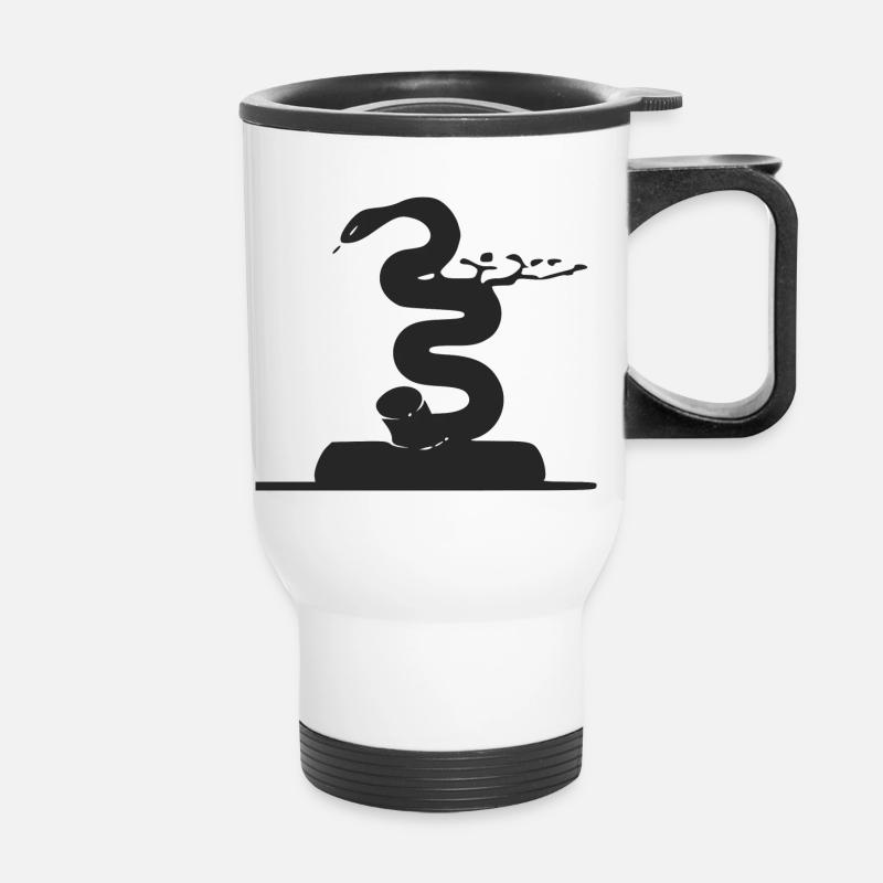 Le serpent sorti de la boite - Tasse isotherme avec poignée - blanc