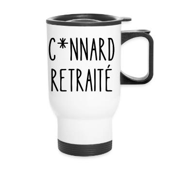 connard retraité - Tasse isotherme avec poignée - blanc - Devant