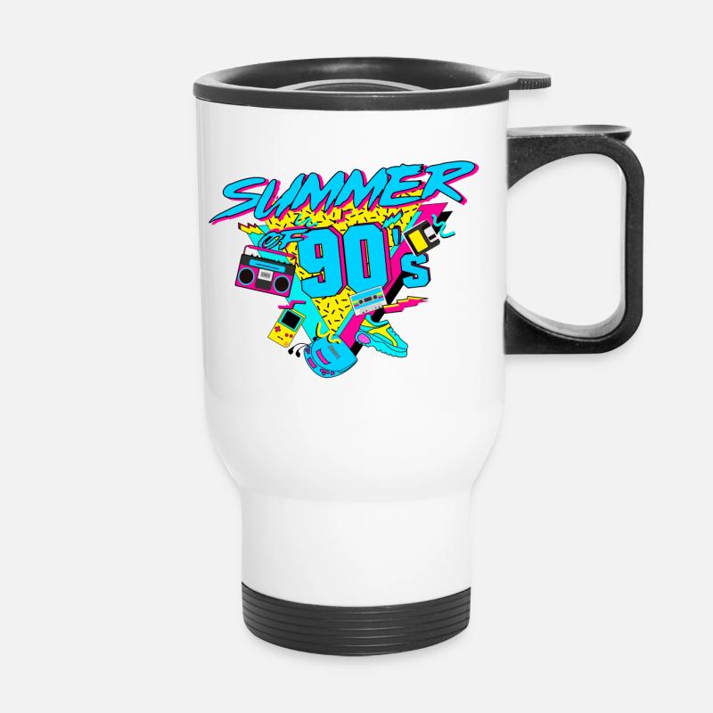 Summer of 90s Retro - Thermal mug with handle - white