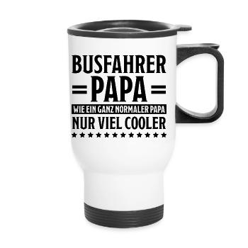 Busfahrer Beruf Lustiger Spruch Busfahrer Geschenk - Thermobecher mit Tragegriff - Weiß - Vorne