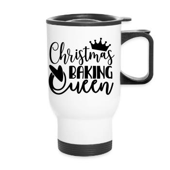Christmas Baking Queen personalisierbar - Thermobecher mit Tragegriff - Weiß - Vorne