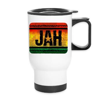Inspiration reggae avec étoile et couleur - Tasse isotherme avec poignée - blanc - Devant