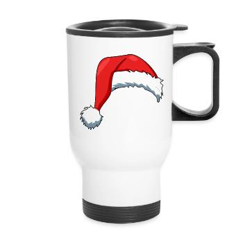 Chapeau de Père Noël - Tasse isotherme avec poignée - blanc - Devant