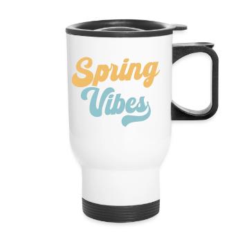 Spring Vibes - Thermal mug with handle - white - Front