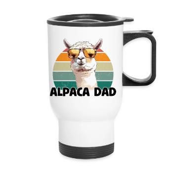 Papa Alpaga - Alpaga Design - Tasse isotherme avec poignée - blanc - Devant