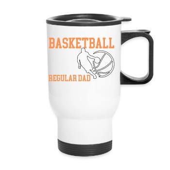 Papa De Basket-ball Comme Un Papa Ordinaire Mais Plus Cool - Tasse isotherme avec poignée - blanc - Devant