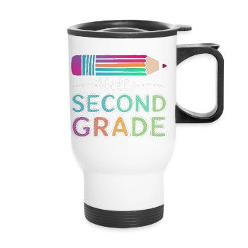Bonjour la deuxième année - Tasse isotherme avec poignée - blanc - Devant