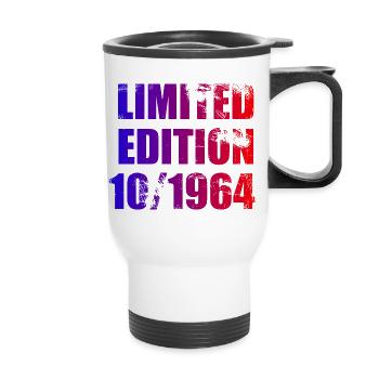 60. Geburtstag Limited Edition 10/1964 - Thermobecher mit Tragegriff - Weiß - Vorne