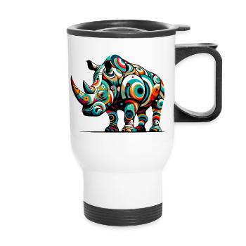 Rhinoceros - Thermal mug with handle - white - Front