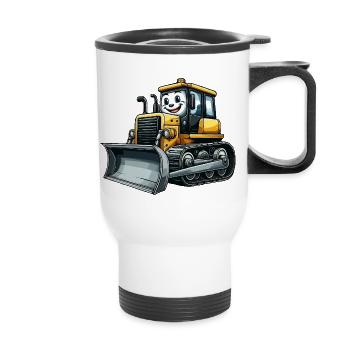 Bulldozer junior - Thermobecher mit Tragegriff - Weiß - Vorne