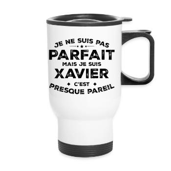 Xavier Un Prénom, Une Attitude L’Humour Xavier - Tasse isotherme avec poignée - blanc - Devant