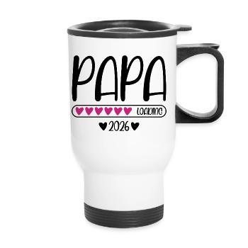 Papa 2026 loading - Thermobecher mit Tragegriff - Weiß - Vorne