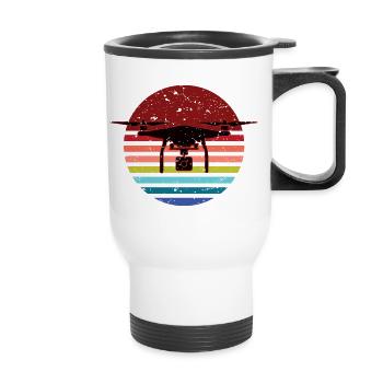 Drone vintage - Tasse isotherme avec poignée - blanc - Devant