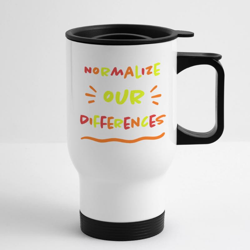 Normalize our Differences - Inclusion - neon Thermal mug with handle