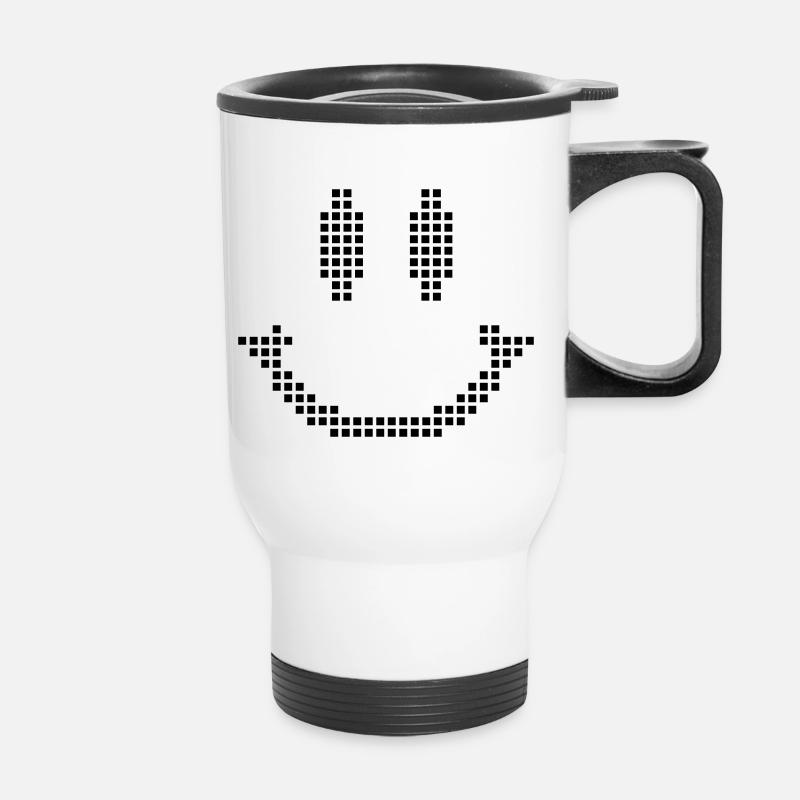 Smiley - Thermobecher mit Tragegriff - Weiß