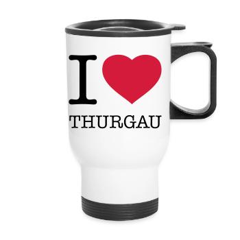 I LOVE THURGAU - Thermal mug with handle - white - Front