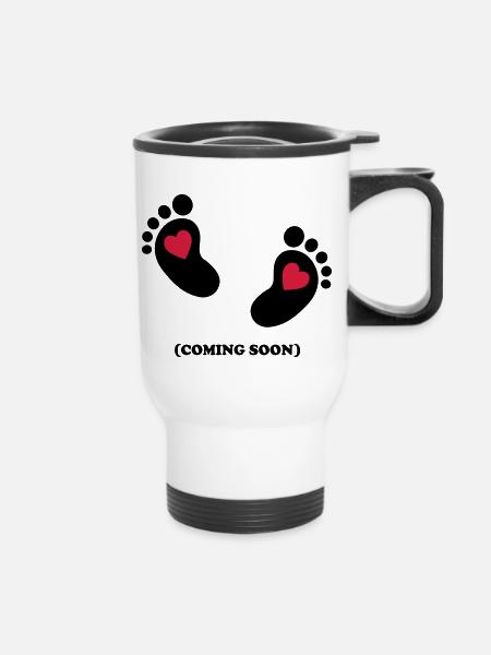 Baby - coming soon - 2c - Tasse isotherme avec poignée - blanc