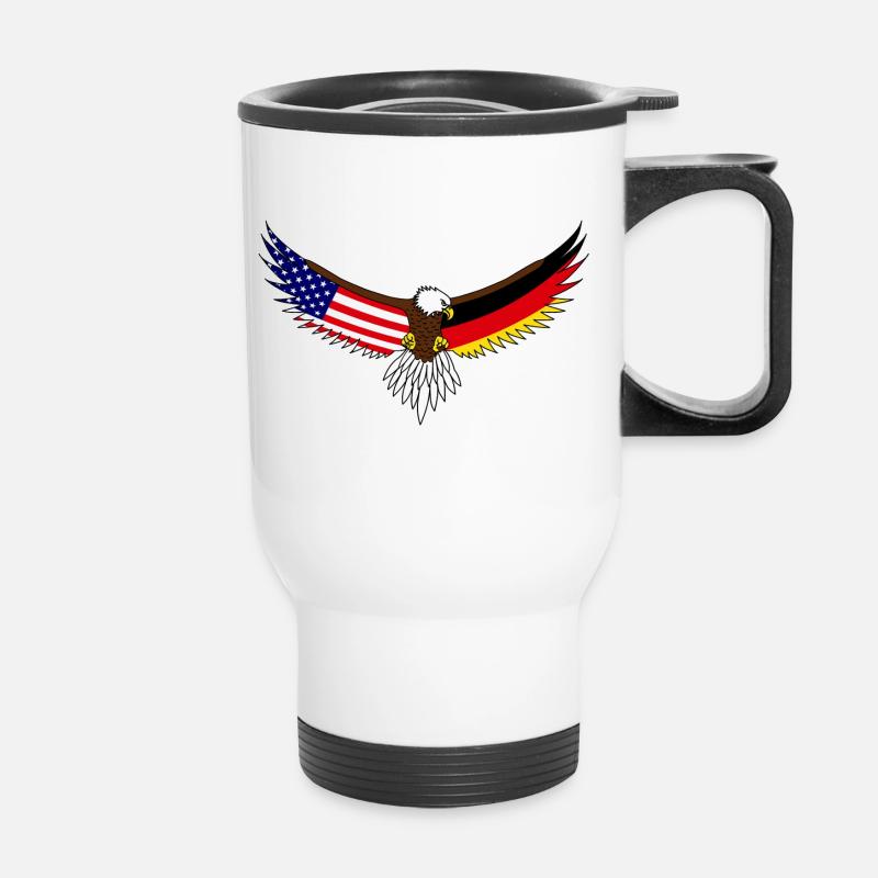 Deutsch amerikanische Freundschaft - Thermobecher mit Tragegriff - Weiß