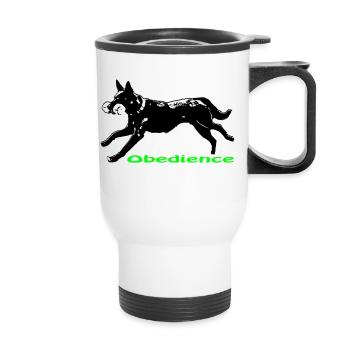 Obedience Kelpie - Thermobecher mit Tragegriff - Weiß - Vorne