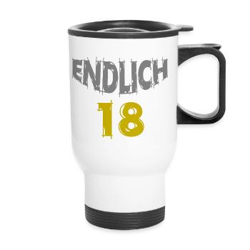 endlich18 - Thermobecher mit Tragegriff - Weiß - Vorne