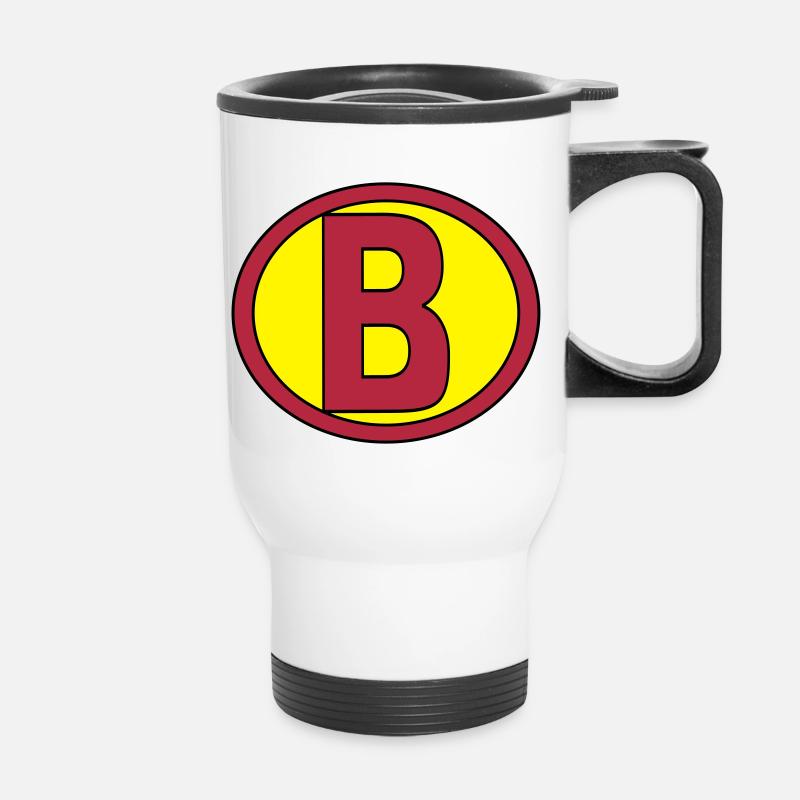 Super, Superheld, Superheldin, Hero, B - Thermal mug with handle - white