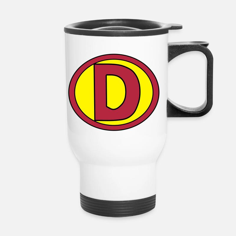Super, Superheld, Superheldin, Hero, D - Tasse isotherme avec poignée - blanc