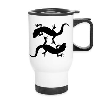 geckos design - Thermobecher mit Tragegriff - Weiß - Vorne