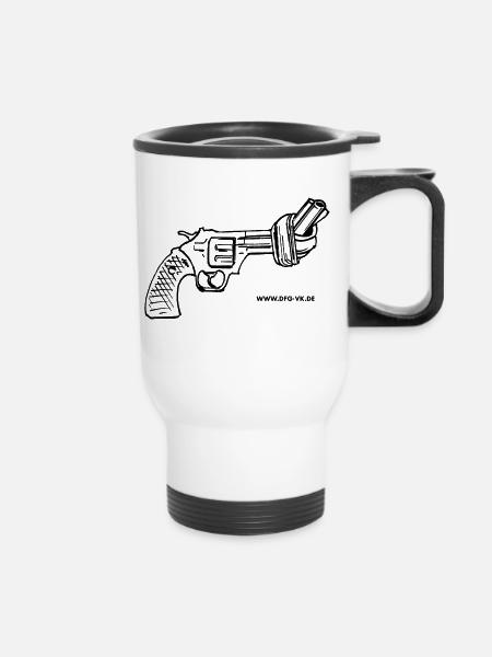 NON-VIOLENCE (black) - Thermobecher mit Tragegriff - Weiß