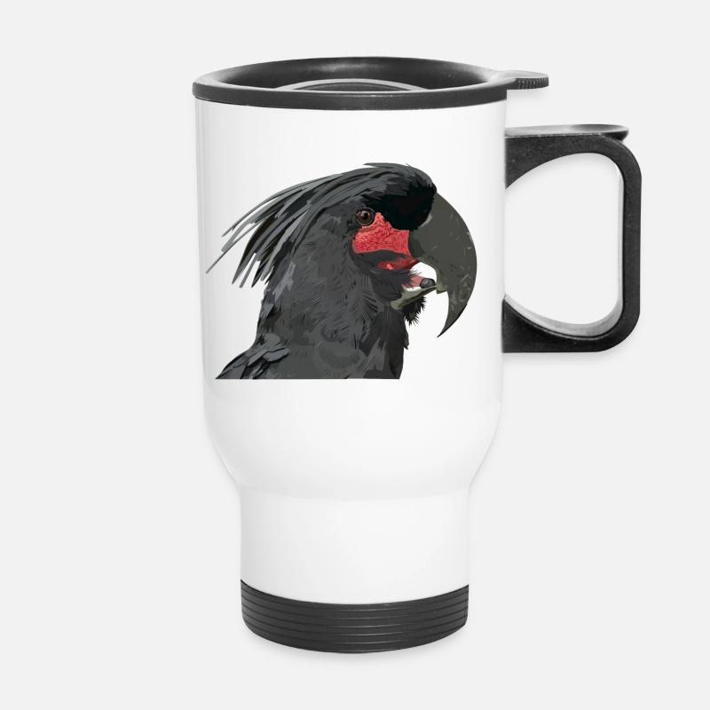 Palmkakadu - Thermobecher mit Tragegriff - Weiß