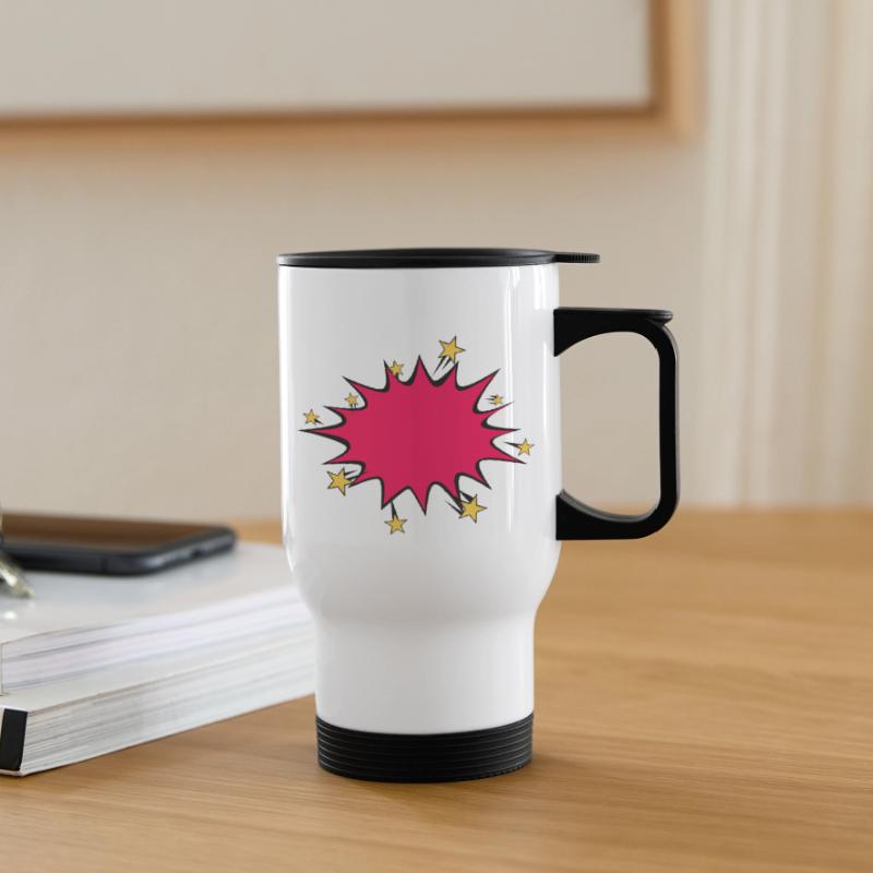bubble explosion star eclate drawing Thermal mug with handle