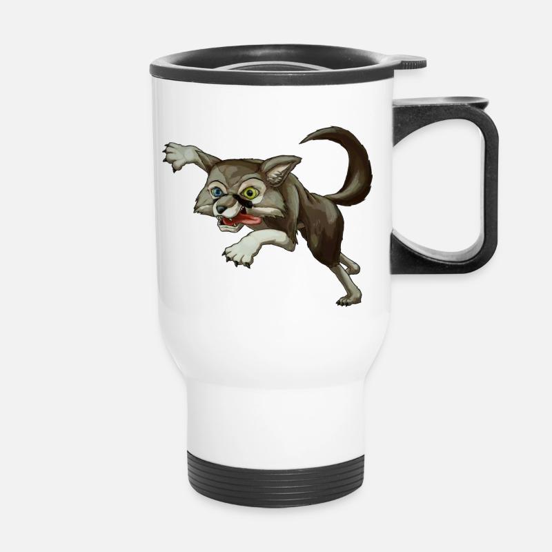 Crazy Wolf Cora - Tasse isotherme avec poignée - blanc