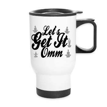 Lets Get It Om - Thermal mug with handle - white - Front