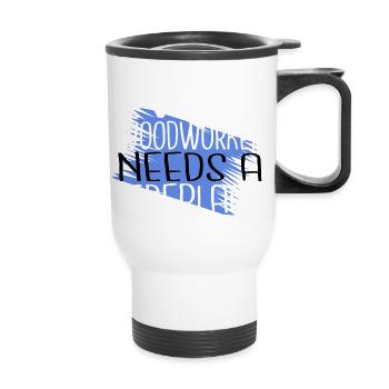 present gift idea lumberman - Thermobecher mit Tragegriff - Weiß - Vorne